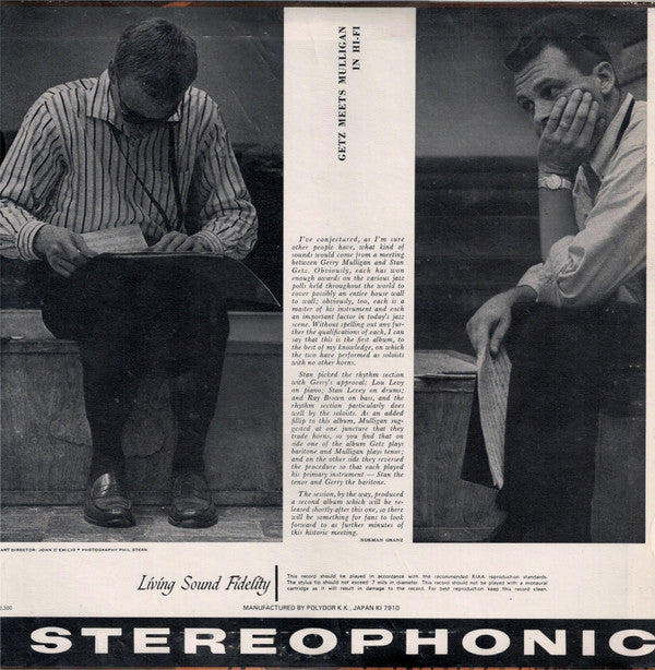 Stan Getz - Getz Meets Mulligan in Hi-Fi (Vinyl, LP, Album, Reissue, Stereo) Very Good Plus (VG+) / Very Good (VG)