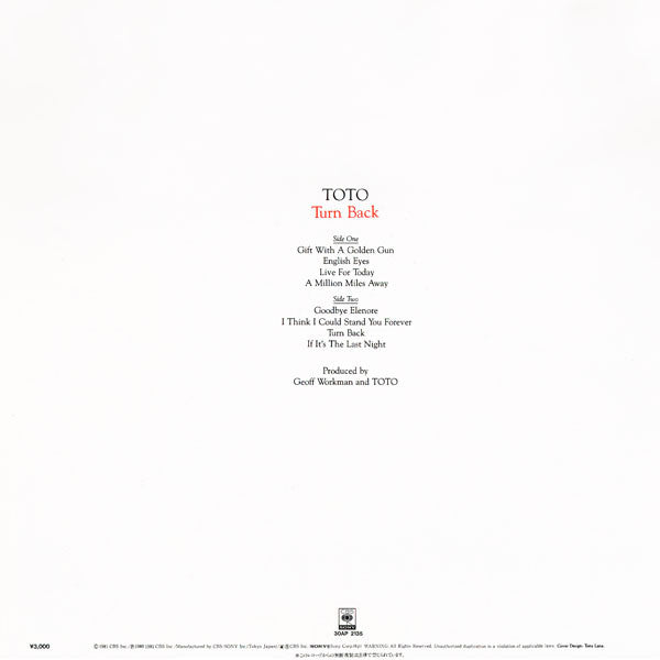 Toto - Turn Back (Vinyl, LP, Album, Stereo)