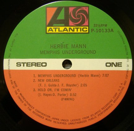Herbie Mann - Memphis Underground (Vinyl, LP, Album) Very Good Plus (VG+) / Very Good Plus (VG+)