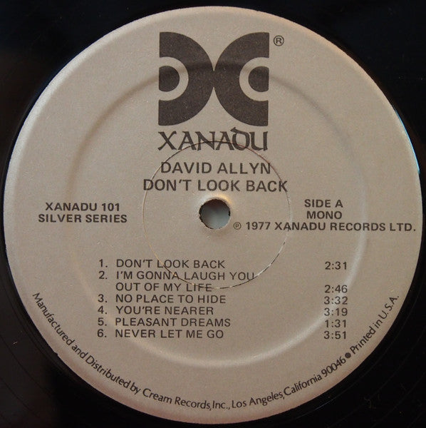 David Allyn - Don't Look Back (Vinyl, LP, Album) Very Good Plus (VG+) / Very Good (VG)