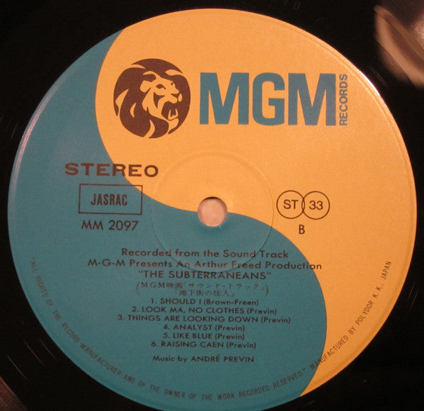 André Previn - Perform Music From The Subterraneans - Original Sound Track Album (Vinyl, LP, Album) Very Good Plus (VG+) / Fair (F)