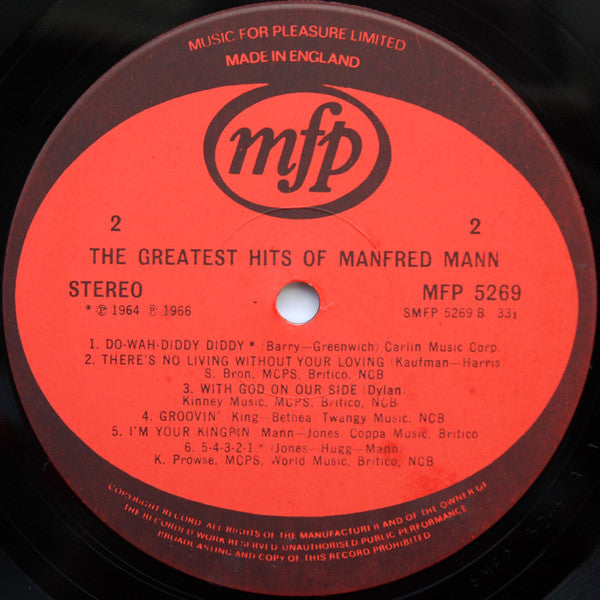 Manfred Mann - The Greatest (Vinyl, LP, Compilation) Good Plus (G+) / Good Plus (G+)