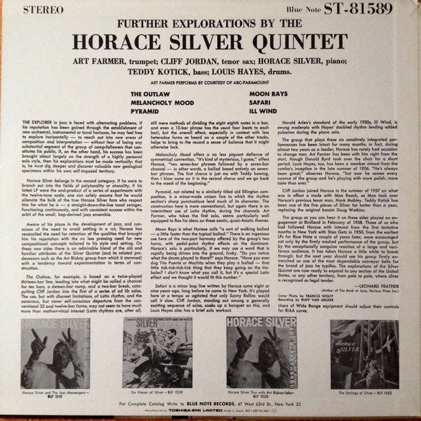 The Horace Silver Quintet - Further Explorations (Vinyl, LP, Album, Stereo, Reissue) Near Mint (NM or M-) / Near Mint (NM or M-)
