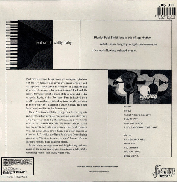 Paul Smith Quartet - Softly, Baby (Vinyl, LP, Reissue)