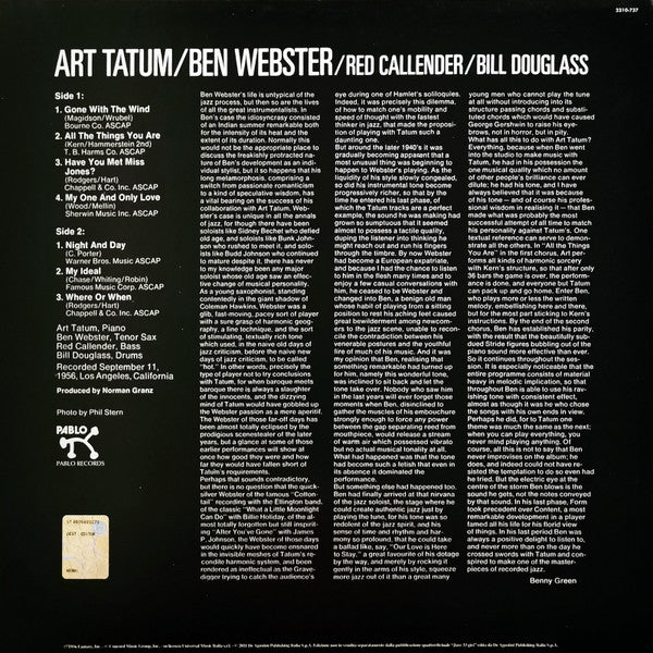 Art Tatum - The Tatum Group Masterpieces (Vinyl, LP, Album, Reissue, Stereo) Very Good Plus (VG+) / Very Good Plus (VG+)