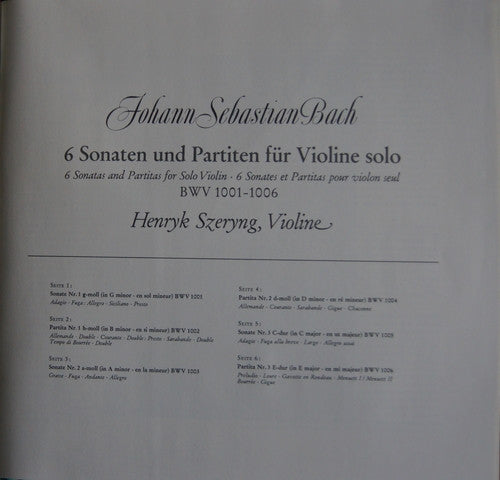 Johann Sebastian Bach - 6 Sonaten Und Partiten Für Violine Solo BWV 1001-1006 (3xVinyl, Box Set, LP, Repress, Stereo) Near Mint (NM or M-) / Good Plus (G+)