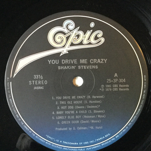 Shakin' Stevens - You Drive Me Crazy (Vinyl, LP, Compilation) Very Good (VG) / Very Good (VG)