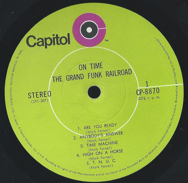 Grand Funk Railroad - On Time (Vinyl, LP, Album, Stereo)