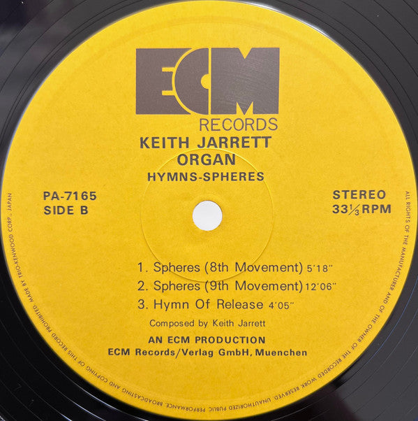Keith Jarrett - Hymns Spheres = 賛歌 (Vinyl, LP, Album)