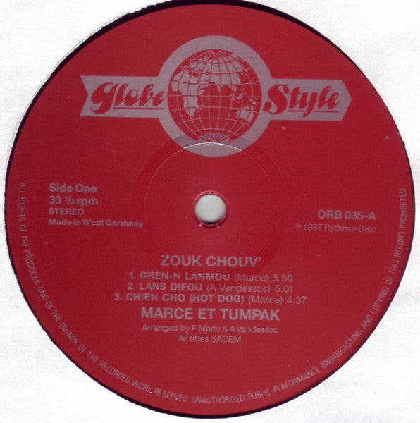 Marcé & Toumpak - Zouk Chouv' (Vinyl, LP, Album, Reissue) Very Good Plus (VG+) / Very Good Plus (VG+)