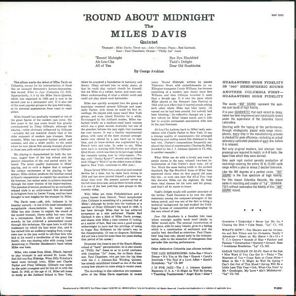 Miles Davis - 'Round About Midnight (Vinyl, LP, Album, Mono, Reissue) Very Good (VG) / Very Good (VG)