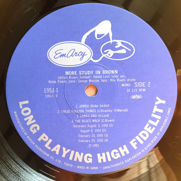 Clifford Brown - More Study In Brown (Vinyl, LP, Album, Mono)