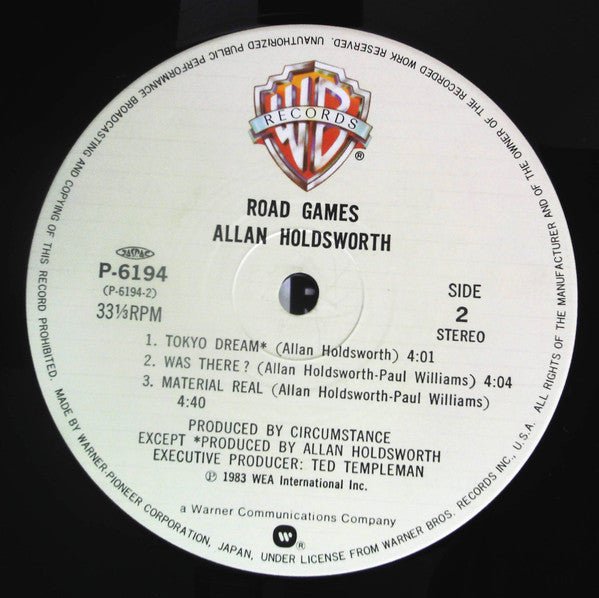 Allan Holdsworth - Road Games (Vinyl, 12", Mini-Album) Very Good Plus (VG+) / Very Good (VG)