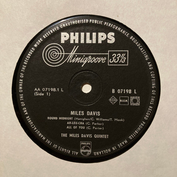 Miles Davis - Miles Davis (Vinyl, LP, Album, Mono) Good Plus (G+) / Very Good (VG)