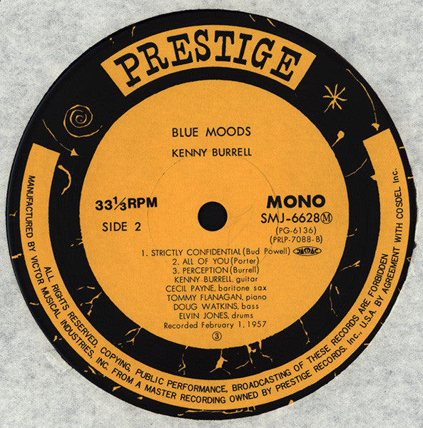 Kenny Burrell - Kenny Burrell (Vinyl, LP, Album, Reissue, Mono) Very Good (VG) / Very Good Plus (VG+)