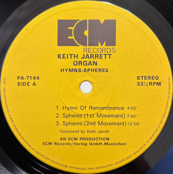 Keith Jarrett - Hymns Spheres = 賛歌 (Vinyl, LP, Album)