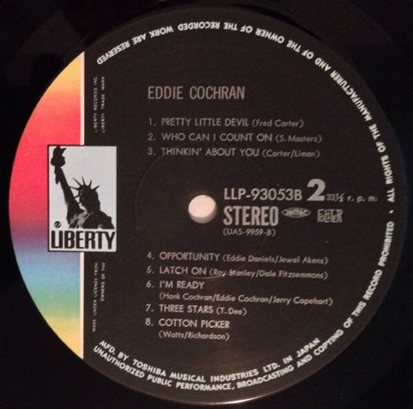 Eddie Cochran - Legendary Masters Series (2xVinyl, LP, Compilation, Stereo) Very Good Plus (VG+) / Good (G)