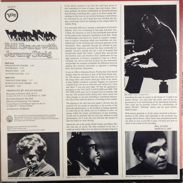 Bill Evans - What's New (Vinyl, LP, Stereo)