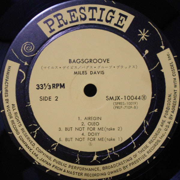 Miles Davis - Bags Groove (Vinyl, LP, Album, Mono, Reissue)