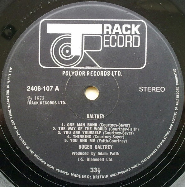 Roger Daltrey - Daltrey (Vinyl, LP, Album) Good Plus (G+) / Very Good (VG)