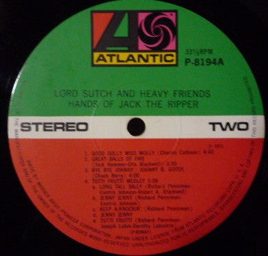 Lord Sutch And Heavy Friends - Hands Of Jack The Ripper (Vinyl, LP, Album) Very Good (VG) / Good Plus (G+)