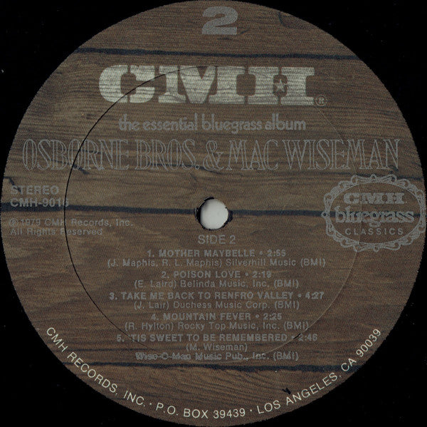 The Osborne Brothers - The Essential Bluegrass Album (2xVinyl, LP, Album, Compilation) Very Good (VG) / Very Good (VG)