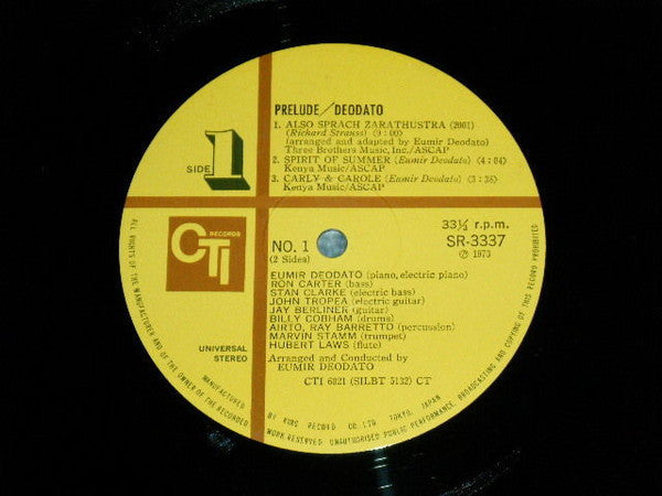 Eumir Deodato - Prelude (Vinyl, LP, Album, Stereo)