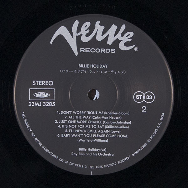 Billie Holiday - Last Recording (Vinyl, LP, Album, Reissue, Stereo) Very Good Plus (VG+) / Very Good Plus (VG+)