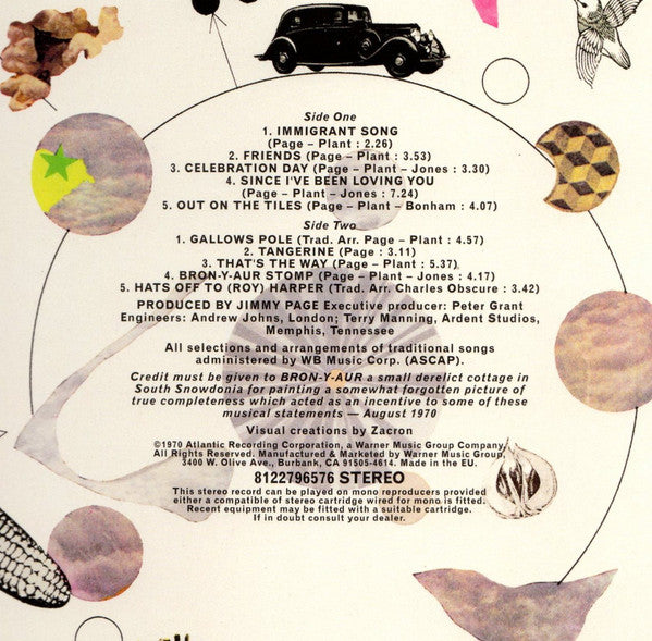 Led Zeppelin - Led Zeppelin III (Vinyl, LP, Album, Reissue, Remastered, Stereo) Mint (M) / Mint (M)