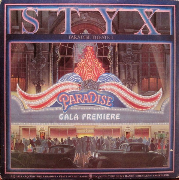 Styx - Paradise Theatre (Vinyl, LP, Album, Club Edition, Etched, Stereo) Very Good Plus (VG+) / Good Plus (G+)