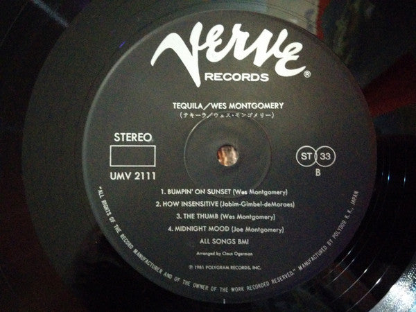 Wes Montgomery - Tequila (Vinyl, LP, Album, Reissue, Stereo) Very Good Plus (VG+) / Very Good (VG)