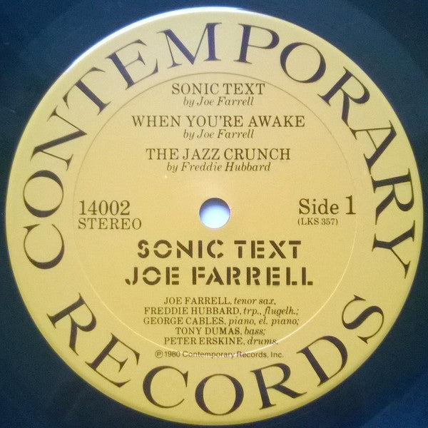 Joe Farrell - Sonic Text (Vinyl, LP, Album, Stereo) Very Good (VG) / Very Good Plus (VG+)