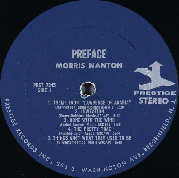 The Morris Nanton Trio - Preface (Vinyl, LP, Album, Stereo) Good Plus (G+) / Good (G)