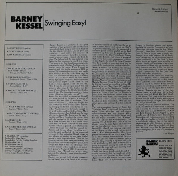 Barney Kessel - Swinging Easy! (Vinyl, LP, Album, Reissue) Mint (M) / Mint (M)