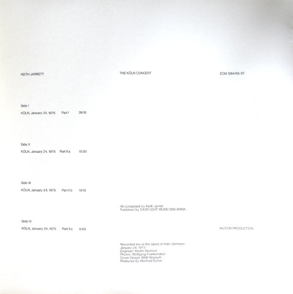 Keith Jarrett - The Köln Concert (2xVinyl, LP, Album, Misprint, Reissue) Near Mint (NM or M-) / Near Mint (NM or M-)