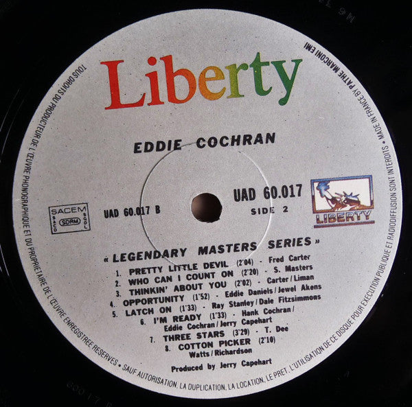 Eddie Cochran - Legendary Masters Series (2xVinyl, LP, Compilation, Mono) Good Plus (G+) / Very Good (VG)
