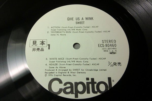 The Sweet - Give Us A Wink = 甘い誘惑 (Vinyl, LP, Album, Promo) Very Good (VG) / Very Good Plus (VG+)