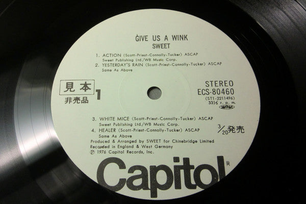 The Sweet - Give Us A Wink (Vinyl, LP, Album, Promo) Very Good (VG) / Very Good Plus (VG+)