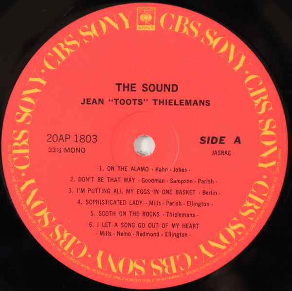 Toots Thielemans - The Sound (Vinyl, LP, Album, Reissue, Mono) Very Good (VG) / Very Good (VG)