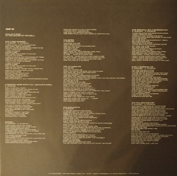 Pavlov's Dog - At The Sound Of The Bell (Vinyl, LP, Album) Very Good (VG) / Very Good (VG)
