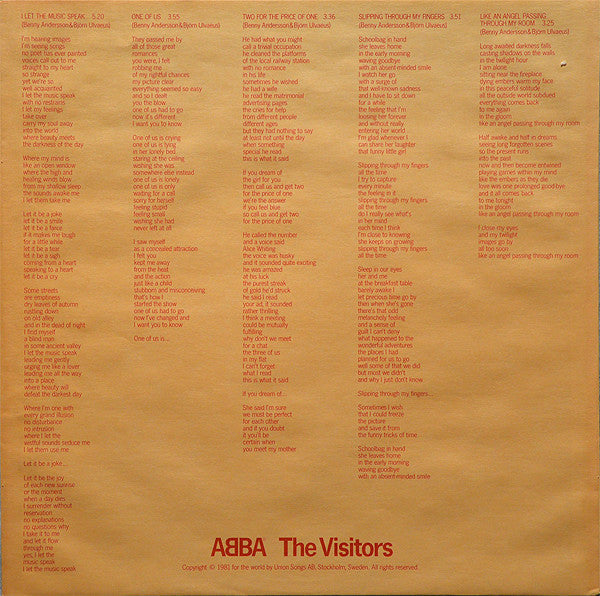 ABBA - The Visitors = ザ・ビジターズ (Vinyl, LP, Album, Stereo)