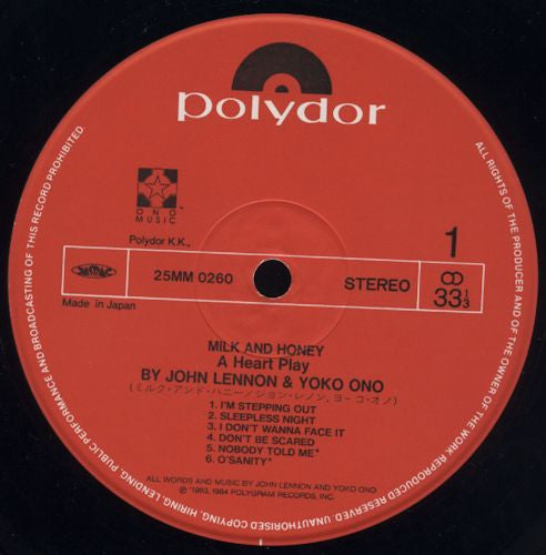 John Lennon & Yoko Ono - Milk And Honey (Vinyl, LP, Album, Stereo)