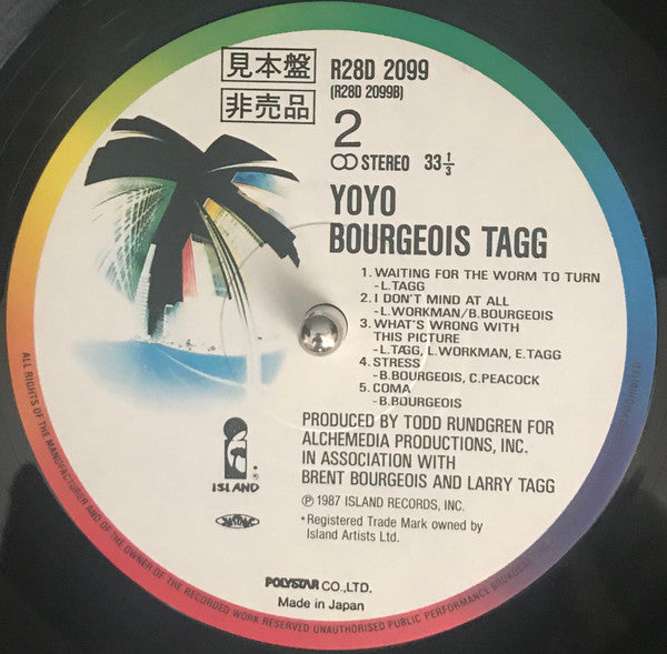 Bourgeois Tagg - Yoyo (Vinyl, LP, Album, Promo, Stereo) Near Mint (NM or M-) / Very Good Plus (VG+)