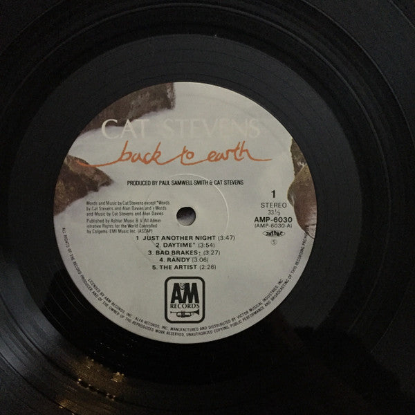 Cat Stevens - Back To Earth = バック・トゥ・アース (Vinyl, LP, Album) Very Good (VG) / Very Good Plus (VG+)