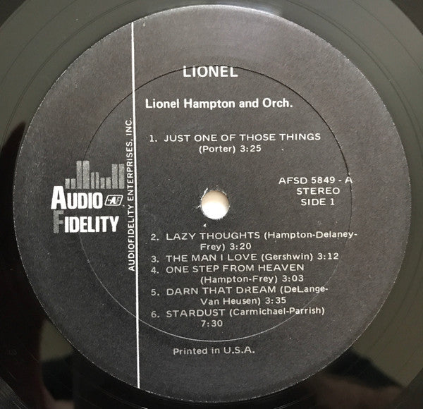 Lionel Hampton And His Orchestra - Lionel (Vinyl, LP, Album, Stereo) Very Good (VG) / Good Plus (G+)