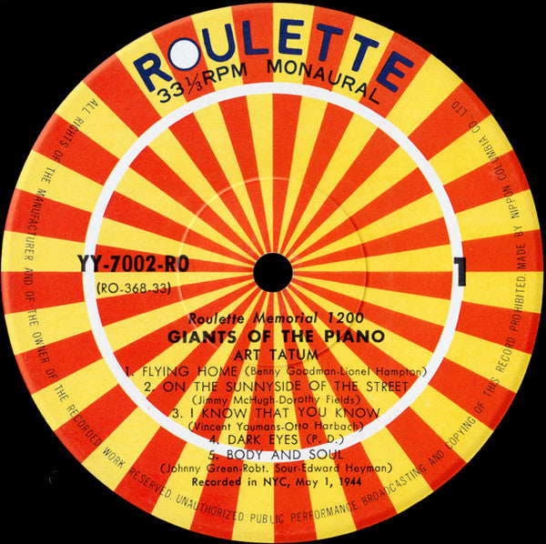 Art Tatum - Giants Of The Piano (Vinyl, LP, Album, Limited Edition,...