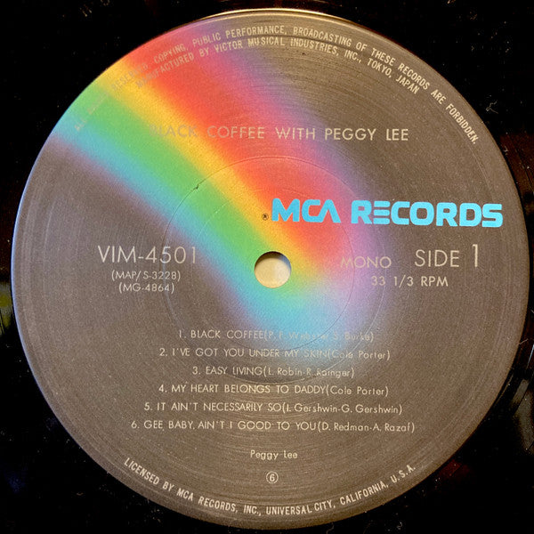Peggy Lee - Black Coffee (Vinyl, LP, Album, Reissue, Mono)