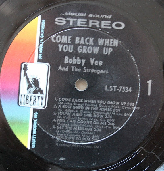Bobby Vee - Come Back When You Grow Up (Vinyl, LP, Album, Stereo) Very Good (VG) / Very Good (VG)
