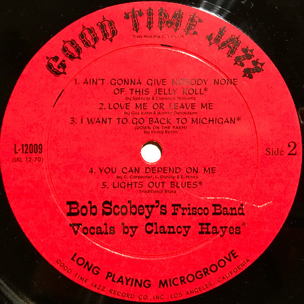 Bob Scobey's Frisco Band - Scobey And Clancy: Bob Scobey's Frisco Band, Vol. 5 (Vinyl, LP, Album) Very Good (VG) / Good Plus (G+)