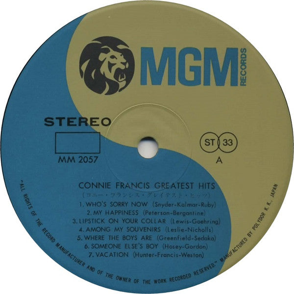 Connie Francis - Greatest Hits (Vinyl, LP, Compilation)